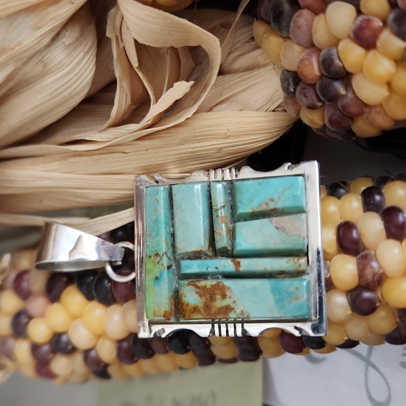 NWOT Native American Navajo Turquoise Cobblestone Pendant 💙 - Picture 10 of 10